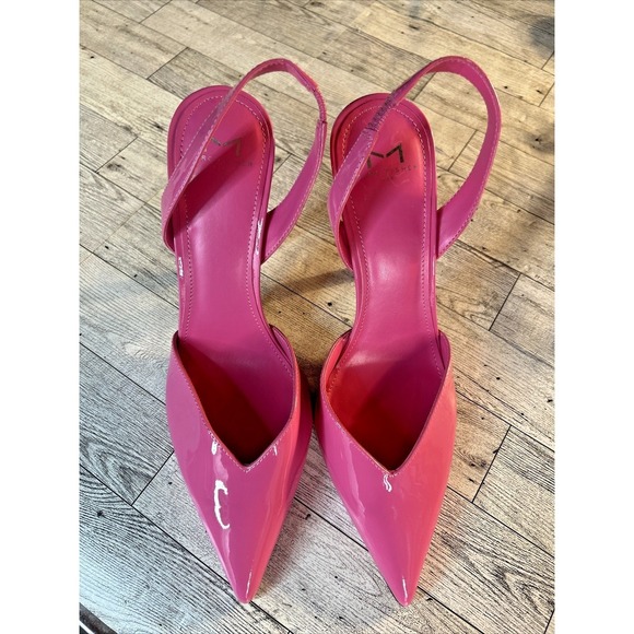 Marc Fisher Hot Pink Patent Slingback Heels |‎ Pointed Toe Size 9 - Picture 5 of 16